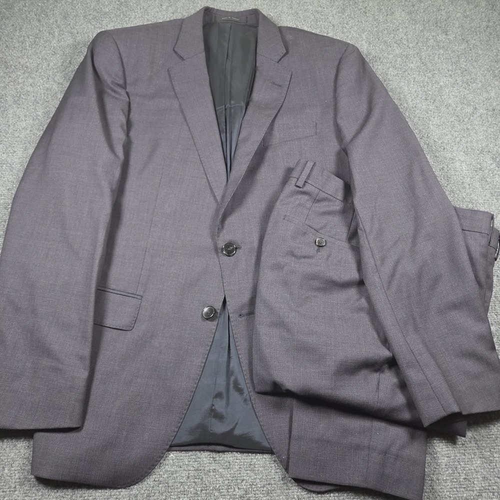 Hugo Boss Men's Charcoal Gray Reda Italian Wool 2 Button Suit Size 42R